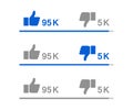 Graph like rating. Thumb up and thumb down