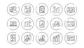 Graph line icons. Charts and graphs, Presentation and Report. Linear icon set. Vector Royalty Free Stock Photo