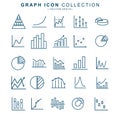 Graph line set icon. Charts and diagram collection. Isolated editable vector illustration. Royalty Free Stock Photo