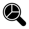 Graph magnifier vector glyph flat icon Royalty Free Stock Photo