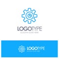 Graph, Marketing, Gear, Setting Blue Outline Logo Place for Tagline