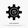 Graph, Marketing, Gear, Setting solid Glyph Icon vector