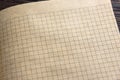 Graph paper of notebook background, open sketchbook with blank page Royalty Free Stock Photo