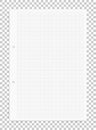 Graph paper sheet background on transparent background. Royalty Free Stock Photo