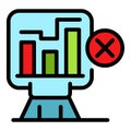 Graph report dislike icon color outline vector Royalty Free Stock Photo