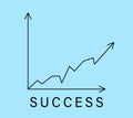 Graph with rising curve. Graph of success.