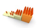 Graph with rising number of people. Royalty Free Stock Photo
