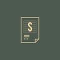 graph sheet with dollar. Vector illustration decorative design Royalty Free Stock Photo
