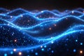 Graph showing abstract digital network connection structure on blue background. Graph shows global network Big Data Royalty Free Stock Photo