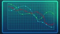 Graph showing decline of financial indices during financial crisis, bankruptcy Royalty Free Stock Photo