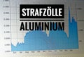 Graph with a statistic on the current metal prices with in german StrafzÃÂ¶lle Aluminium in english punitive tariff aluminum