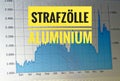 Graph with a statistic on the current metal prices with in german StrafzÃÂ¶lle Aluminium in english punitive tariff aluminum