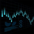 Graph stock with futuristic vector for technology and finance concept and education for future Royalty Free Stock Photo
