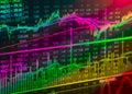 Graph of stock market data and financial with the view from LED display concept that suitable for background,backdrop including st Royalty Free Stock Photo