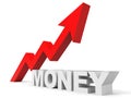 Graph up money arrow. Royalty Free Stock Photo