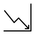 Graph glyph flat vector icon Royalty Free Stock Photo