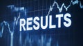 A graph with the word results written in white on it Royalty Free Stock Photo