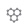 Graphene, atomic carbon structure vector icon