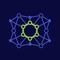 graphene, carbon material icon, vector