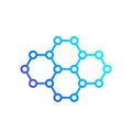 Graphene, carbon nano structure vector icon