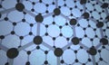 Graphene crystal lattice. 3D visualization Royalty Free Stock Photo