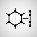 Graphene icon - carbon with single atoms layer Royalty Free Stock Photo