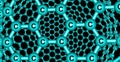 Graphene-like molecular structure isolated on black background