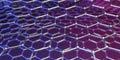 Graphene molecular nano technology structure on a purple-pink background - 3d rendering