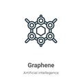 Graphene outline vector icon. Thin line black graphene icon, flat vector simple element illustration from editable artificial