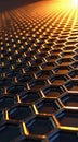 Graphene Structure with Golden Light Royalty Free Stock Photo