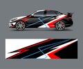 Graphic abstract racing designs for vehicle Sticker vinyl wrap. Car decal vector