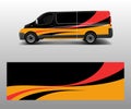 Graphic abstract wave designs for wrap vehicle, race car, branding car. Pick up truck and cargo van car wrap design vector