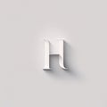 Alphabet letter H, 3D rendering font isolated on wall background