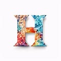 Alphabet letter h in low poly style. Polygonal font Royalty Free Stock Photo
