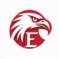 Eagle head vector logo template. Eagle head vector logo template. letter E Royalty Free Stock Photo