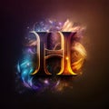 H letter in the form of a firework. Vector illustration Royalty Free Stock Photo