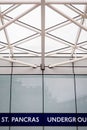 Graphic architecture of the ceiling of St. Pancras - King cross - station in London, Royalty Free Stock Photo