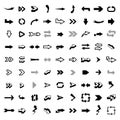 Graphic arrows. Modern interface graphic icons, arrowhead collection and direction pointers isolated vector design