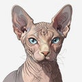 With a graphic art approach capturing the distinctiveness of the Sphynx Royalty Free Stock Photo