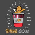 a graphic art illustration logo fried chiken