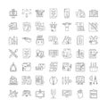 Graphic art linear icons, signs, symbols vector line illustration set Royalty Free Stock Photo