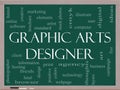 Graphic Arts Designer Word Cloud Concept on a Blackboard Royalty Free Stock Photo