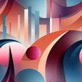 Graphic artwork with vibrant futurism and soft forms (tiled)
