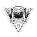 Graphic austronaut in triangle Royalty Free Stock Photo