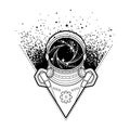 Graphic austronaut in triangle Royalty Free Stock Photo