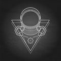 Graphic austronaut in triangle Royalty Free Stock Photo