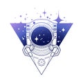Graphic austronaut in triangle Royalty Free Stock Photo