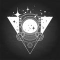 Graphic austronaut in triangle Royalty Free Stock Photo