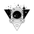 Graphic austronaut in triangle Royalty Free Stock Photo