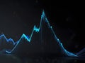 Graphic Background Glowing Blue Lines On Black Background, Technology Background The Lines Are Erratic And Chaotic, Digital Art,